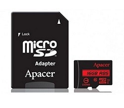 Memorie Telefon 16GB MicroSD UHS-I+SD adapter Apacer AP16GMCSH10U5-R internet magazin md
